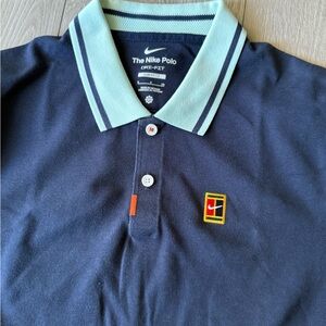 Nike Men's Navy Polo with Mint Collar